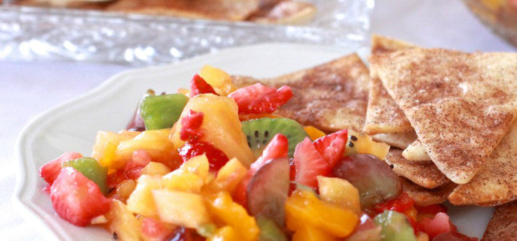 Enjoy A Tasty Appetizer With Fruit Salsa And Cinnamon Chips
