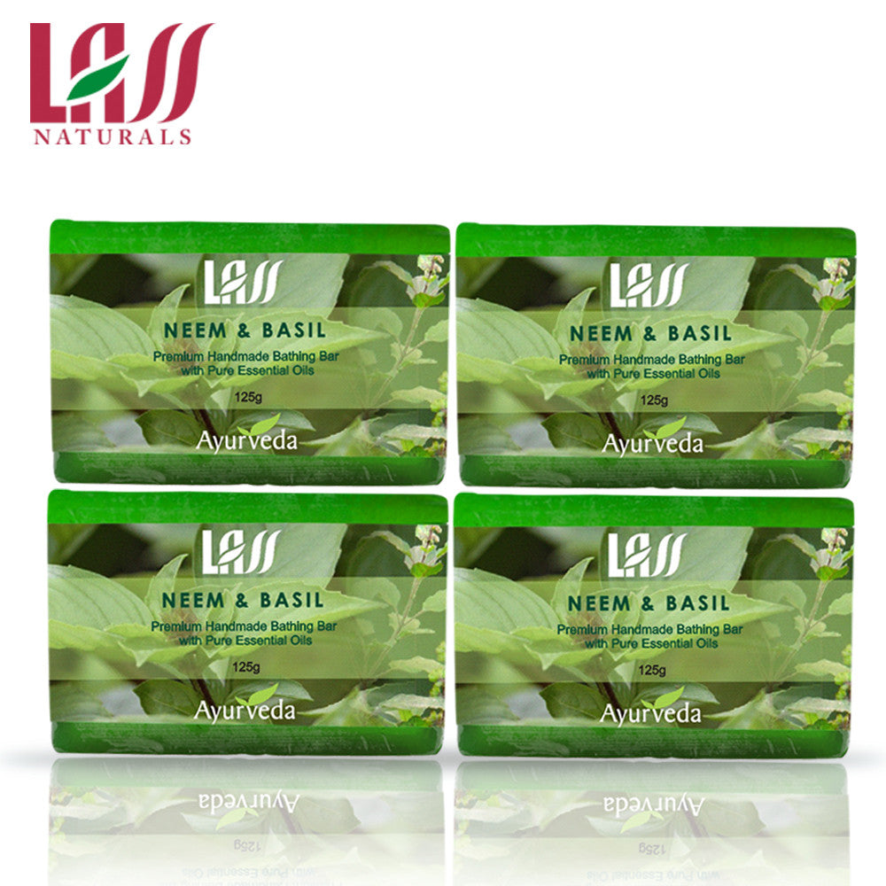 Lass Naturals Lass Cosmetics - Neem And Basil Soap Combo - 4 Pcs