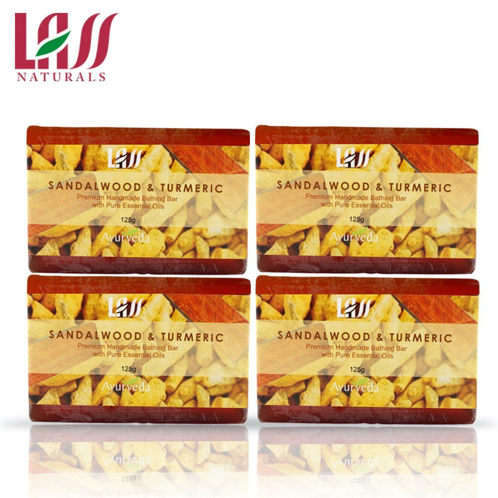 Lass Naturals Sandalwood Turmeric Soap -(Pack of 4)