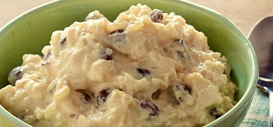 Relish a healthy weight gain in toddlers with golden raisin rice pudding