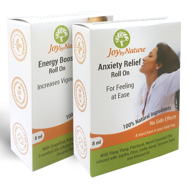 Joybynature Energy Boost And Anxiety Relief Roll On Combo