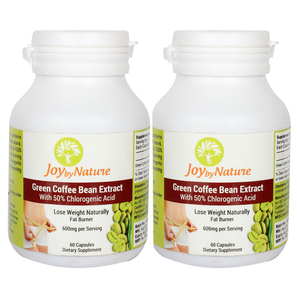 Joybynature Green Coffee Bean Extract With 50% CGA 600mg - 60 Capsule (Pack of 2)