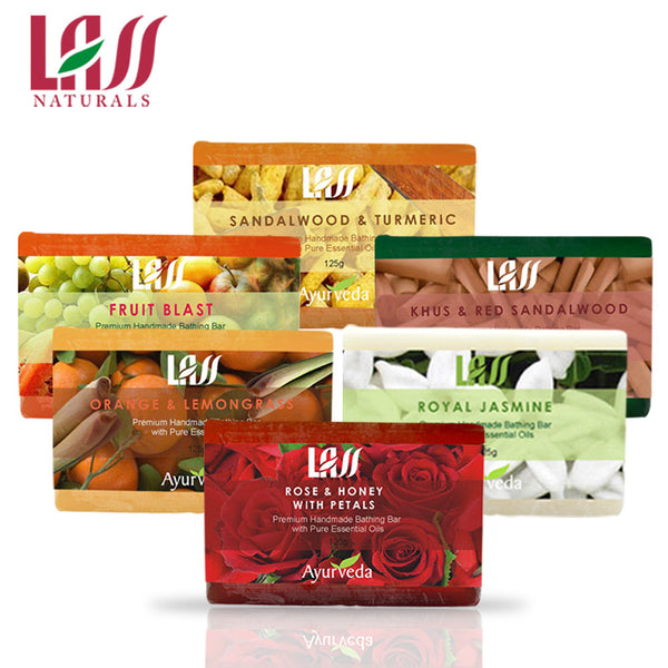 Lass Naturals 6 Soap Bars Gift Set For Family