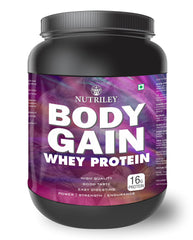 Nutriley Body Gain - Body Weight / Muscle Gainer Whey Protein Supplement  (1 KG)