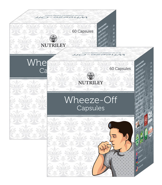 CRD Ayurveda Wheeze-Off -  Cough and Cold Care Capsules (60 Capsules)- Pack of 2