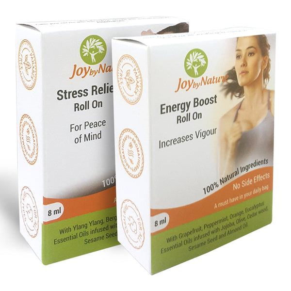 Joybynature Stress Relief And Energy Boost Roll On Combo