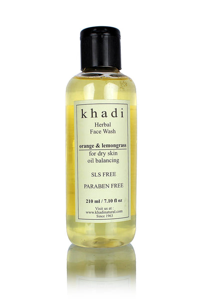 Face Wash - Khadi Natural Orange & Lemongrass Face Wash Sls & Paraben Free 210ml