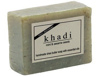 Soaps - Khadi Natural Mint & Sesame Seeds Soap 100gm