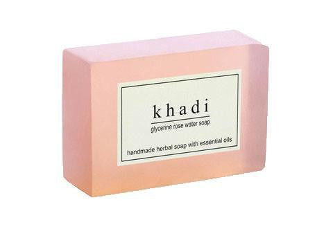 Soaps - Khadi Natural Rosewater Soap 125gm